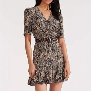 VERONICA BEARD Reid Snake Silk Crepe Mini Dress NWT 2